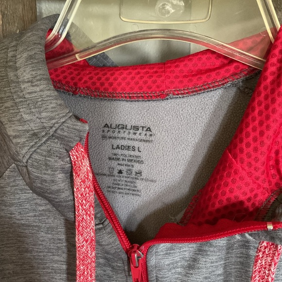 Augusta Sportswear women’s Gray and Red Zip-Up Hoodie size large - Picture 2 of 5